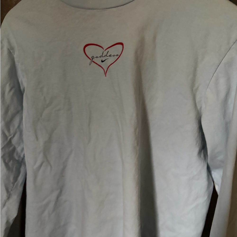 Y2k Nike Baby Blue Goddess long sleeve shirt